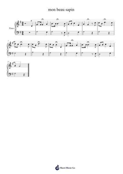 Mon Beau Sapin Sheet Music by Mégane Olinger-Arr.Pullzie Willmiles