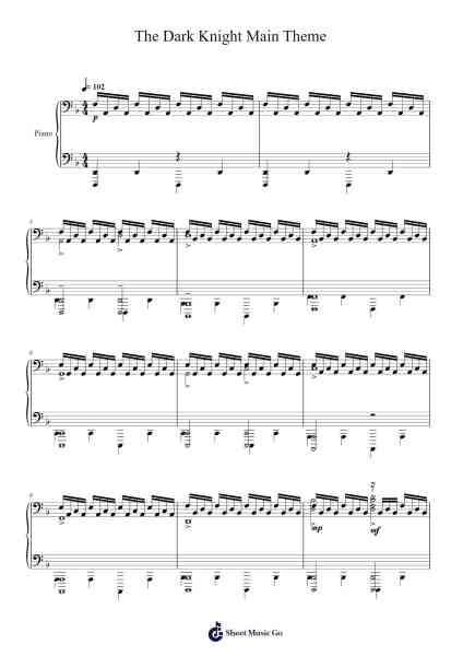 The Dark Knight Main Theme Sheet Music by Hans Zimmer/James Newton Howard-Arr.Mattrie