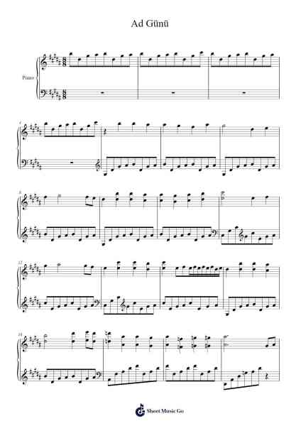 Ad Günü Sheet Music by Emin Sabitoğlu-Arr.Sibylmos Fordridge