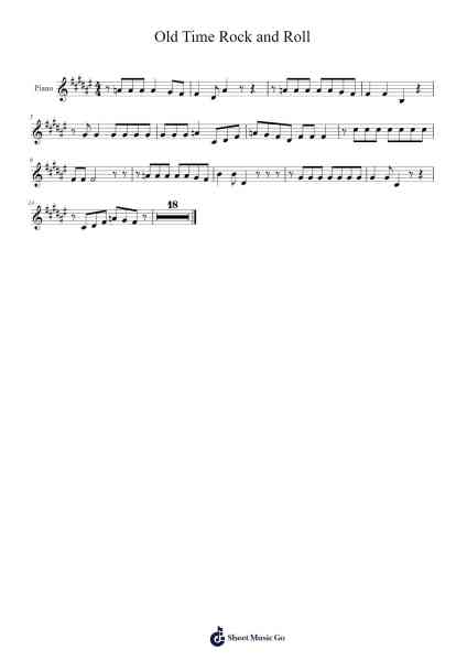 Old Time Rock and Roll Sheet Music by Bob Seger-Arr.Croftsgreg