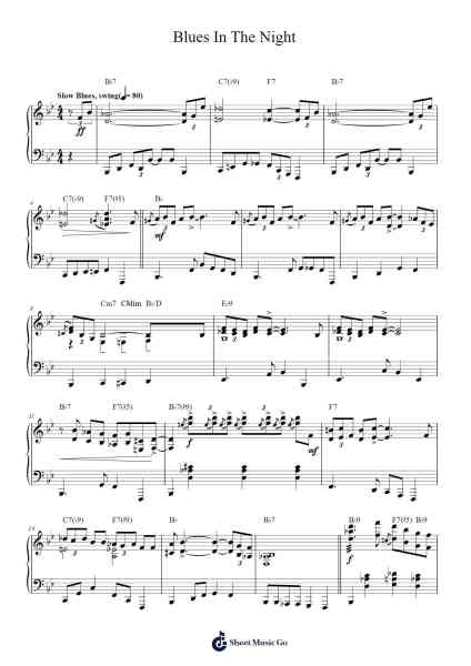 Blues In The Night Sheet Music by Johnny Mercer-Arr.Mickkay