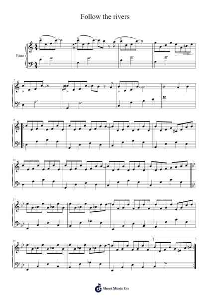 Follow the rivers Sheet Music by David Mark-Arr.Janedo