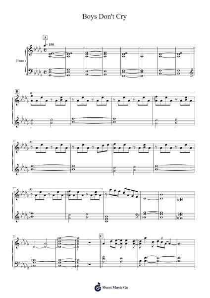 Boys Don't Cry Sheet Music by undefined-Arr.Vinpeare