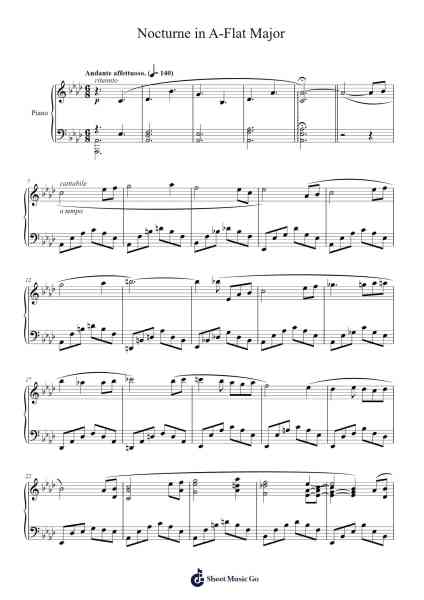Nocturne in A-Flat Major Sheet Music by Chamtra-Arr.Mewood Teries