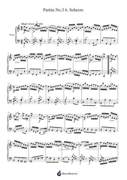 Partita No. 3 in E Major, BWV 1006: V. Bourrée Sheet Music by Johann Sebastian Bach-Arr.Xedred