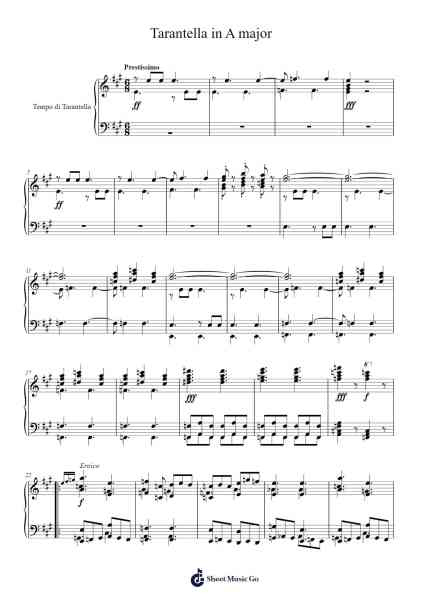 Tarantella in A major Sheet Music by Jay Bosman-Arr.Warges Morestone