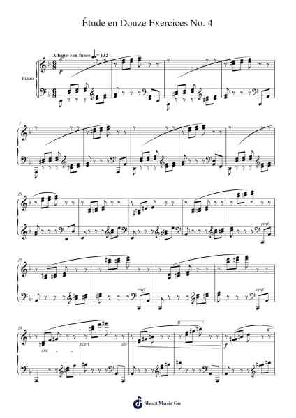 Étude en Douze Exercices No. 4 Sheet Music by Franz Liszt-Arr.Solin