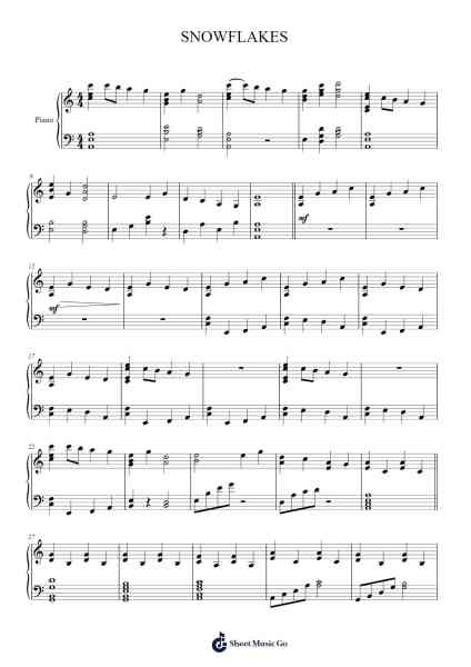SNOWFLAKES Sheet Music by Natasha Hoogervorst-Arr.Flowerthan
