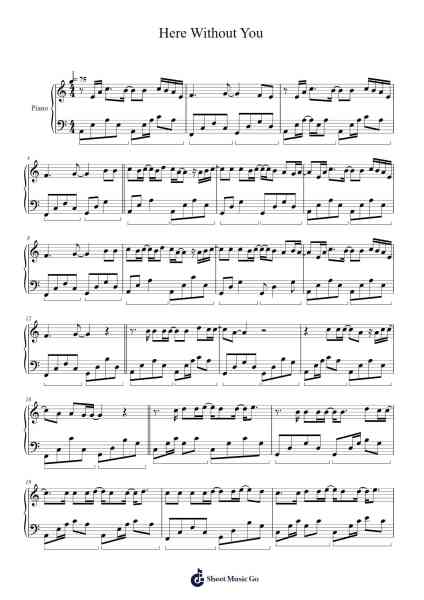 Here Without You Sheet Music by 3 Doors Down-Arr.Ldad Jeanvan