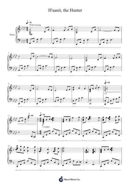 H'aanit, the Hunter & Motif - Octopath Traveler Sheet Music by Yasunori Nishiki-Arr.Davehan