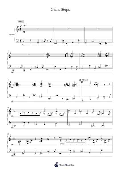 Giant Steps Sheet Music by John Coltrane-Arr.Hornwald
