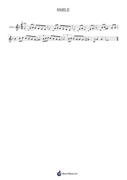 SMILE Sheet Music by Charlie Chaplin-Arr.Kirkwen Meldell