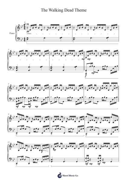 The Walking Dead Theme Sheet Music by Bear McCreary-Arr.Jobnold