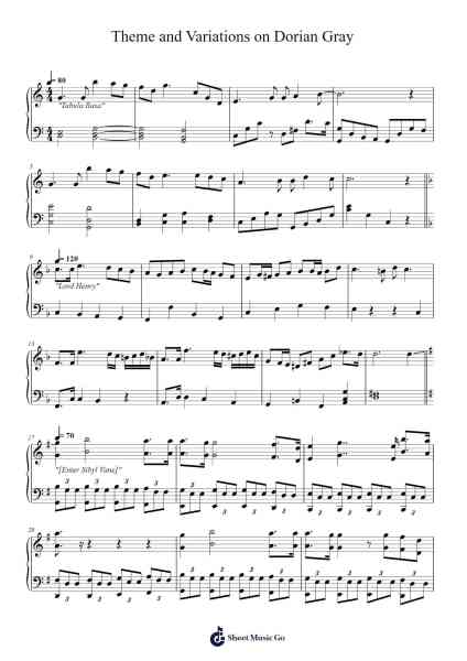 Theme and Variations on Dorian Gray Sheet Music by undefined-Arr.Emton