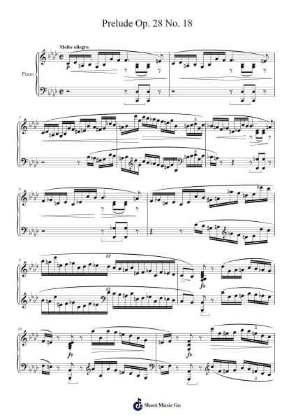 Prelude Op. 28 No. 18 Sheet Music by Frédéric François Chopin-Arr.Sainsthea Flind