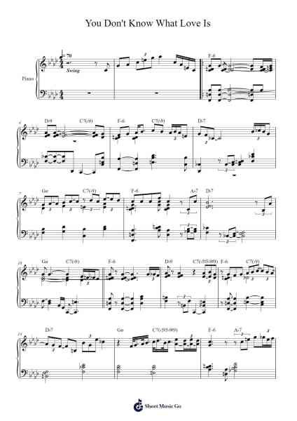 You Don't Know What Love Is Sheet Music by Raye/DePaul-Arr.Efkirk