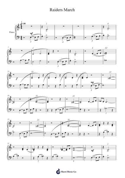 Raiders March Sheet Music by John Williams-Arr.Kathtta