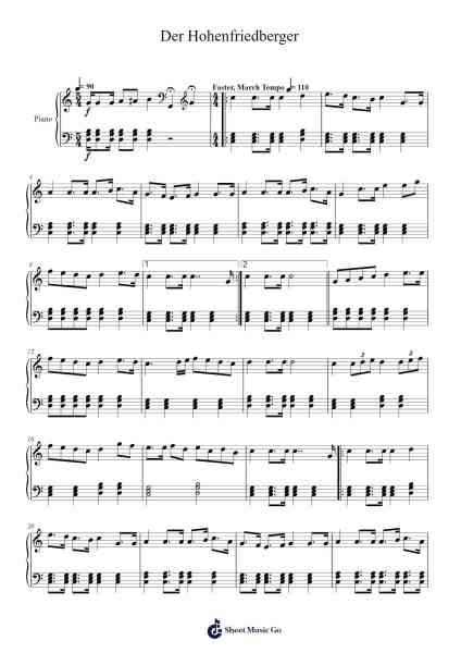 Der Hohenfriedberger Sheet Music by Karl Sternau-Arr.Popfer