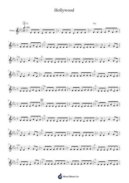 Hollywood Sheet Music by LA Vision/Gigi D'Agostino-Arr.Crybe Hickssia