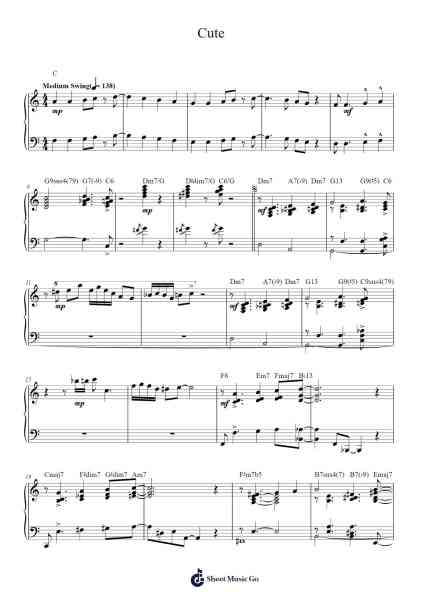Cute Sheet Music by Count Basie-Arr.Dannah Motfitch