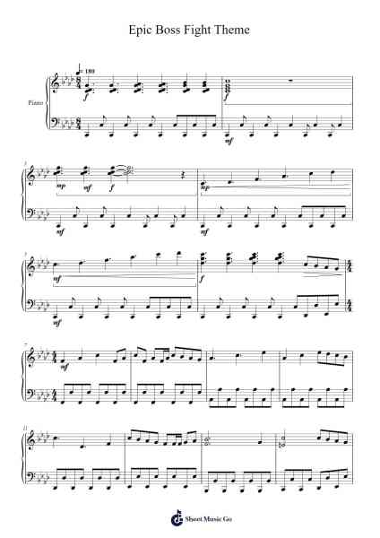 Epic Boss Fight Theme Sheet Music by Jay Crisp-Arr.Kirkwen Meldell