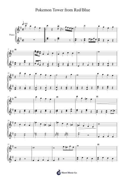 Pokemon Tower from Red/Blue Sheet Music by undefined-Arr.Sainsgen Junebrowne