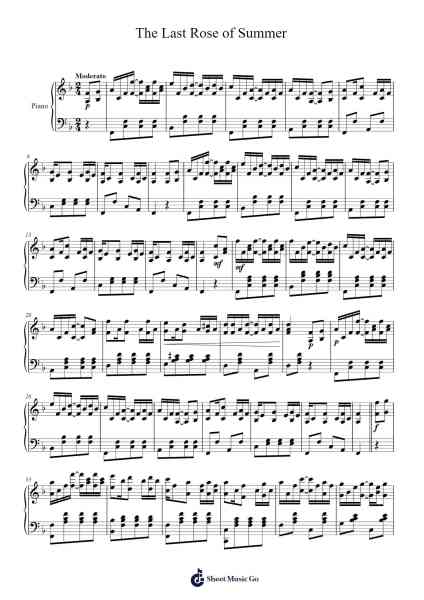 The Last Rose of Summer Sheet Music by MOORE-Arr.Brandwight Gillget