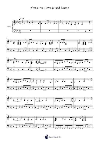 You Give Love a Bad Name Sheet Music by Jon Bon Jovi-Arr.Tessice Irvan