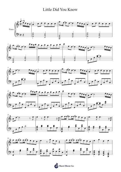 Little Did You Know Sheet Music by undefined-Arr.Rareade Zoelotte