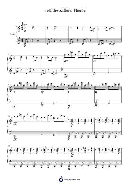 Jeff the Killer's Theme Sheet Music by Dominik Music-Arr.Flowerthan