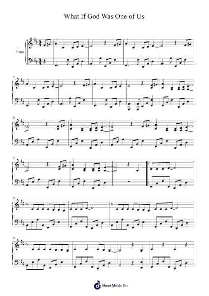 What If God Was One of Us Sheet Music by Joan Osborne-Arr.Jillmo Grantbott