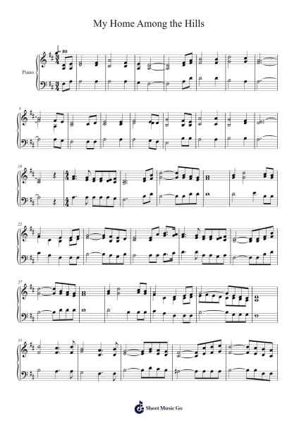 My Home Among the Hills Sheet Music by Stephen Clutter-Arr.O'Cakeats Leofunk