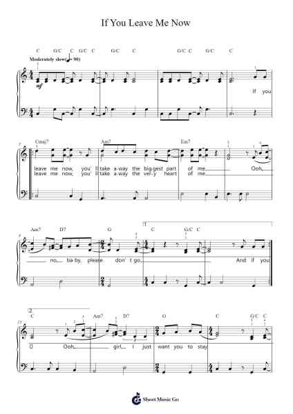 If You Leave Me Now Sheet Music by Chicago-Arr.Sysham