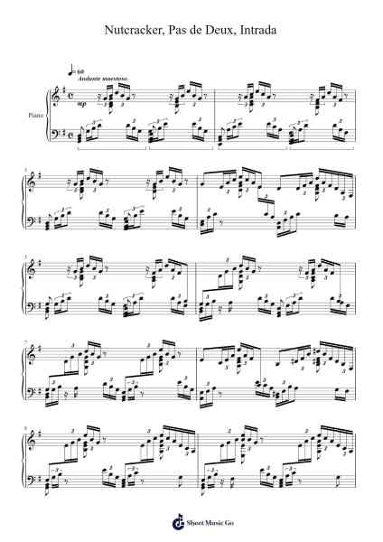 The Nutcracker, Op. 71, TH 14: Pas de Deux: Intrada Sheet Music by Pyotr Ilyich Tchaikovsky-Arr.Brownemeg