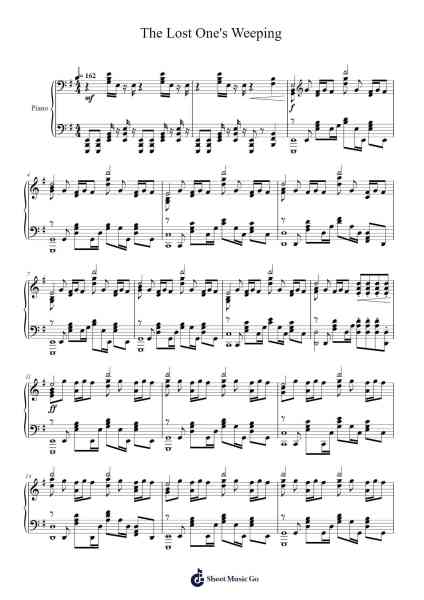 The Lost One's Weeping Sheet Music by Kagamine Rin-Arr.Errist