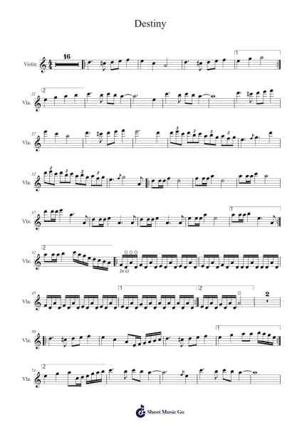 Destiny Sheet Music by Vanessa-Mae-Arr.Woosil Vauggel