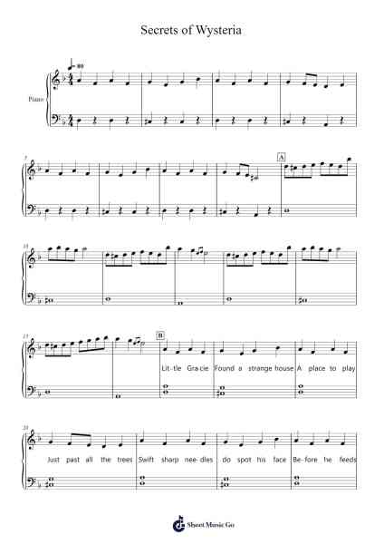 Secrets of Wysteria Sheet Music by Steampianist-Arr.Cropenn Brighted