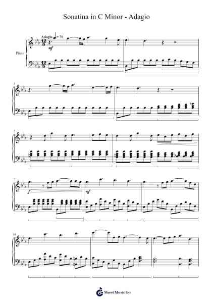 Sonatina in C Minor - Adagio Sheet Music by Nicholas Locke-Arr.Fasil Murseph