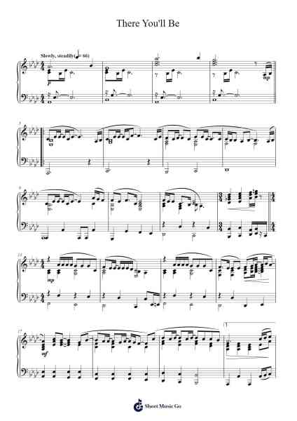 There You'll Be Sheet Music by Tim McGraw-Arr.Latnence