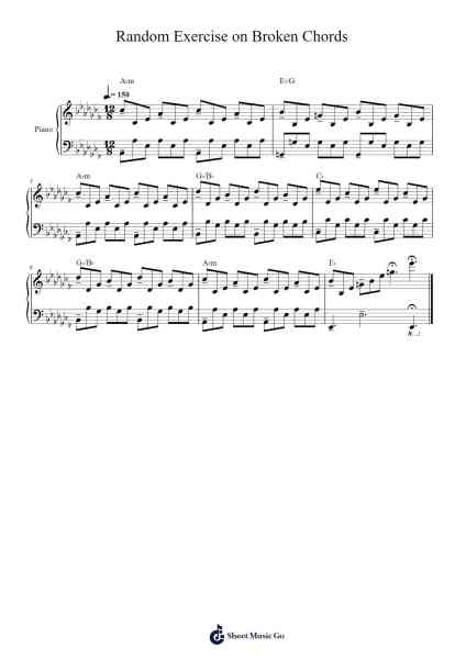 Random Exercise on Broken Chords Sheet Music by undefined-Arr.Saulnick Huddon