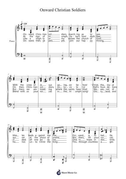 Onward Christian Soldiers Sheet Music by Davebel-Arr.Linrae