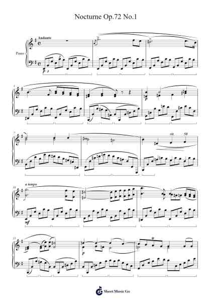 Nocturne Op.72 No.1 Sheet Music by Frédéric Chopin-Arr.Gemgene