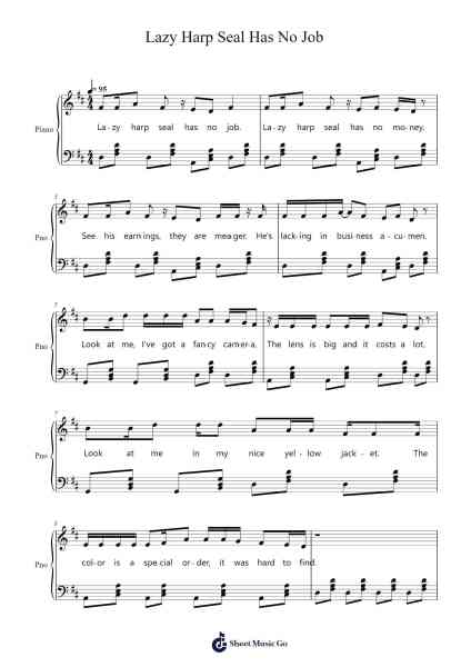 Lazy Harp Seal Has No Job Sheet Music by undefined-Arr.Gemcol Nemott