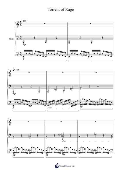 Torrent of Rage Sheet Music by Randy Kim-Arr.Calbrown Yertate