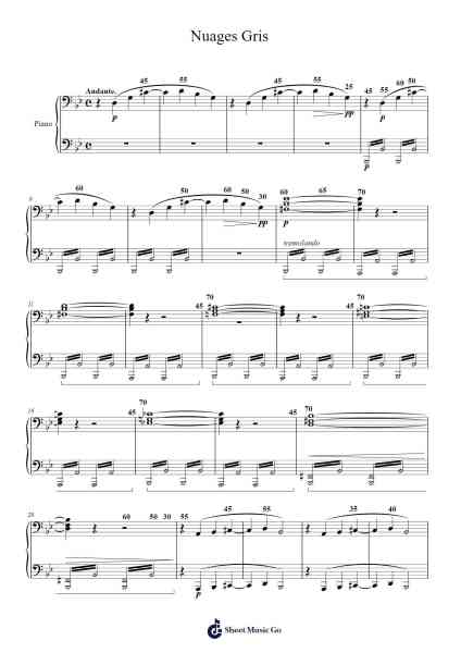 Nuages Gris, S. 199 Sheet Music by Franz Liszt-Arr.Hilltim Moobright