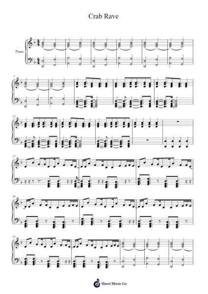 Crab Rave Sheet Music by undefined-Arr.Zoefax Brianpritt