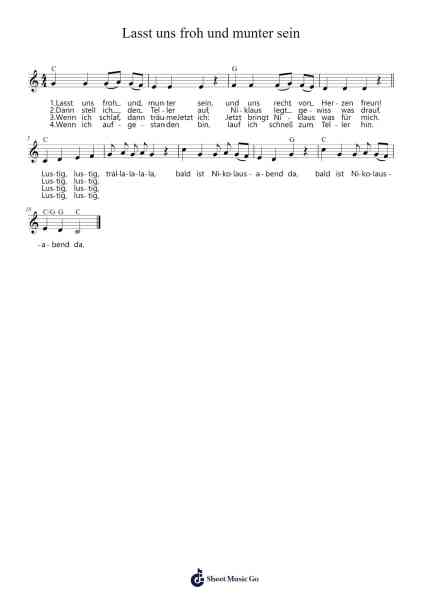 Lasst uns froh und munter sein 樂譜由 Fra Hunsrück - 編曲 Bushple