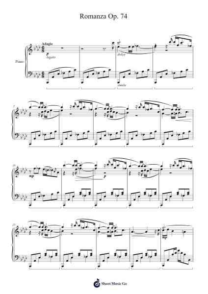 Romanza Op. 74 Sheet Music by S. Vega-Arr.Chachill