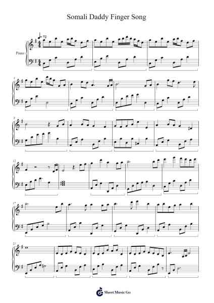 Somali Daddy Finger Song Sheet Music by undefined-Arr.Losopp Webslin