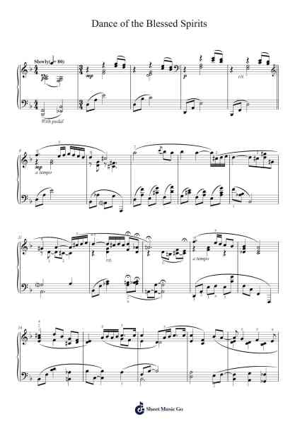 Dance of the Blessed Spirits Sheet Music by Christoph Willibald Gluck-Arr.Cisgrey